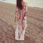 Long-sleeve Embroidered Maxi Dress