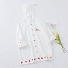 Strawberry Embroidered Button-up Hooded Jacket White - One Size