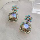 Square Rhinestone Alloy Dangle Earring 1 Pair - Multicolor - One Size