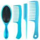 Set Of 4: Hair Comb / Brush (assorted Designs)
