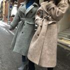 Double-breasted Wool Blend Trench Coat With Sash