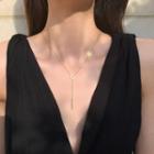 Bar Pendant Necklace Love - Steel - Gold - One Size