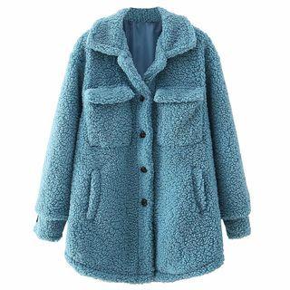 Plain Fleece Shirt Jacket