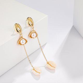 Faux Pearl Alloy Shell Dangle Earring E02110 - One Size