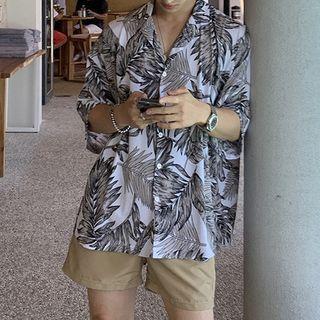 Short-sleeve Leaf Hawaiian Shirt