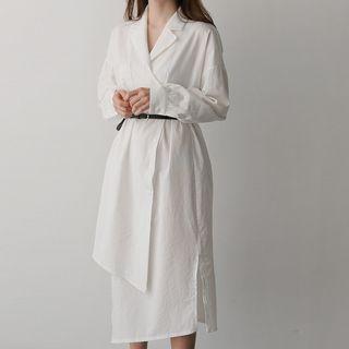 Lapel Collar Asymmetrical Shirtdress