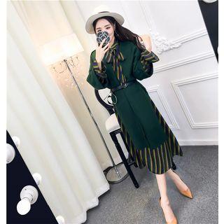 Set: Cardigan + Printed Dress