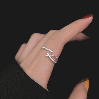 925 Sterling Silver Open Ring 925 Silver - Open Ring - Silver - 12#