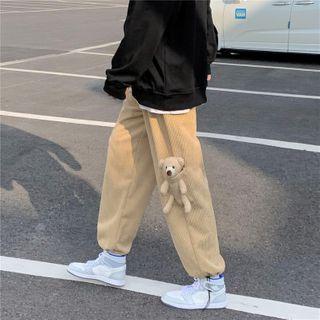 Bear Plush Straight Leg Pants