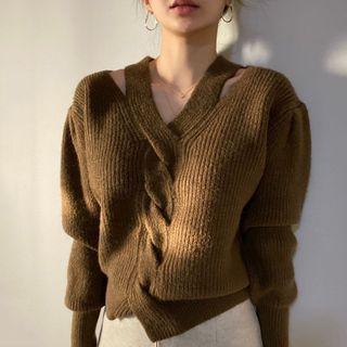 Cutout Twisted Knit Top