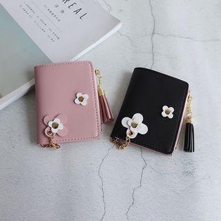 Flower Tassel Faux Leather Coin Purse