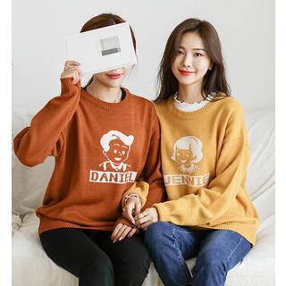 Crew-neck Sweater In 2 Designs