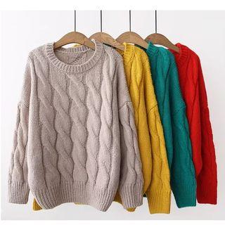 Crew-neck Cable Knit Sweater