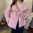 Frog Buttoned Padded Coat Pink - One Size