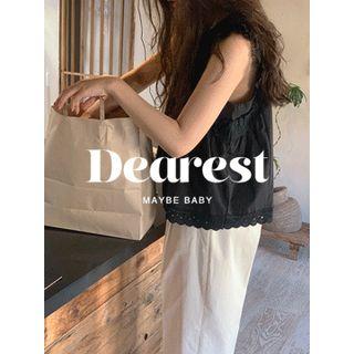 Sleeveless Lace-detail Top One Size