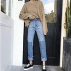 Color-block Straight Cut Jeans