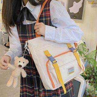 Buckled Crossbody Tote Bag / Bag Charm / Set