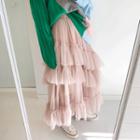 Long Tiered Tulle Skirt
