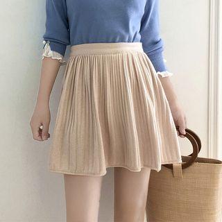 Mini Pleated A-line Skirt