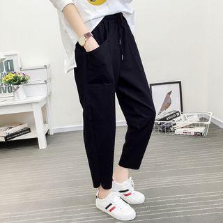 Plain Loose Fit Drawstring Pants
