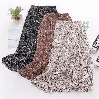 Maxi Leopard Print A-line Skirt