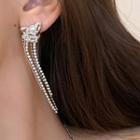 Asymmetrical Alloy Fringed Earring 1 Pair - Earrings - Silver - One Size