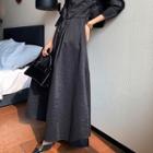 Maxi A-line Shirtdress Black - One Size
