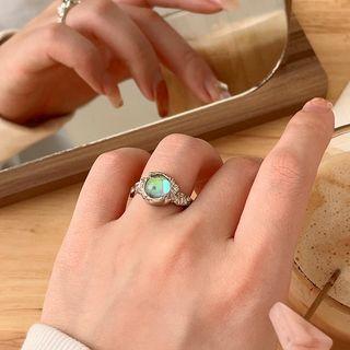 Gemstone Ring 1 Pc - Silver - One Size