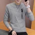 Long-sleeve Embroidered Tag T-shirt