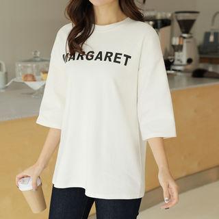Elbow-sleeve Printed Winter T-shirt