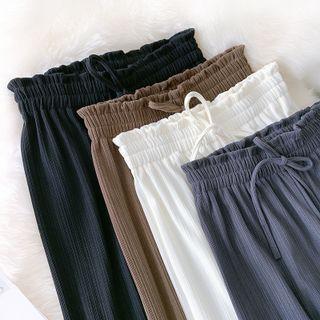 Knitted Straight Wide-leg Pants