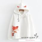 Applique Hooded Drawstring Top