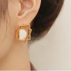 Gemstone Geometric Alloy Earring 1 Pr - Gold - One Size