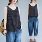 Dotted Tank Top Black - One Size