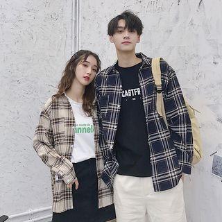 Couple Matching Plaid Long-sleeve Jacket