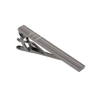 Simple And Fashion Plated Black Geometric Stripe Tie Clip Black - One Size