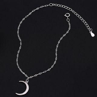 Moon Sterling Silver Anklet Silver - One Size