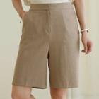 Flat-front Straight-cut Shorts