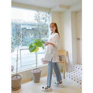 Plus Size U-neck Long M Lange T-shirt
