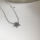 925 Sterling Silver Star Pendant Necklace L034 - One Size