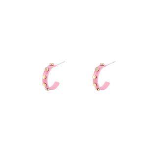 Alloy Hoop Earring 1 Pair - Silver Earring - One Size
