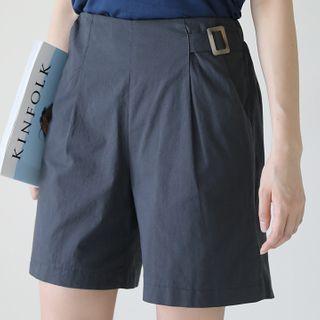 Buckle-waist Wide Shorts