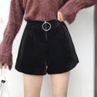 Zip-front Shorts Black - One Size