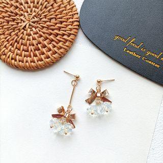 Bow Alloy Glaze Dangle Earring