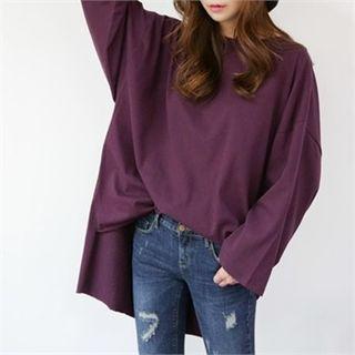 Wide-sleeve Dip-back T-shirt
