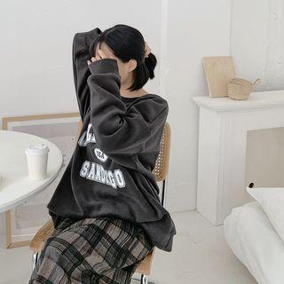 Letter Fleece Oversize Sweatshirt