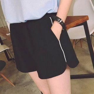 Contrast Trim Wide Leg Shorts