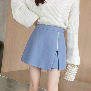 Plain Zipped Mini Skort
