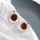 Alloy Disc & Hoop Dangle Earring 1 Pair - Coffee - One Size