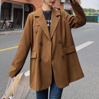 Notch Lapel Double Breasted Blazer
